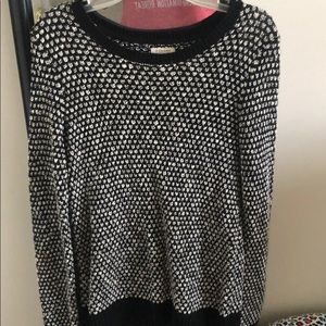 black and white sweater